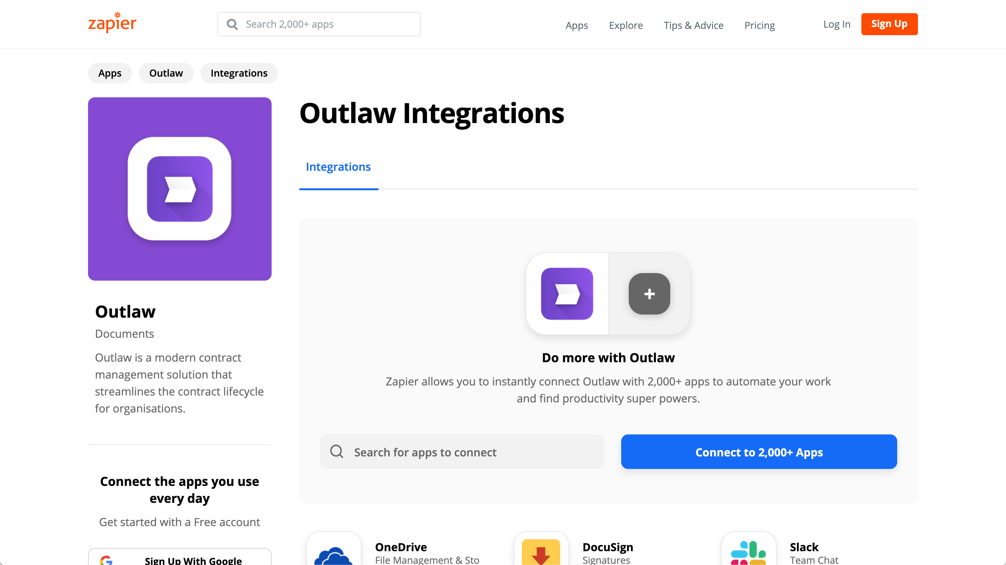 Integration Zapier Product